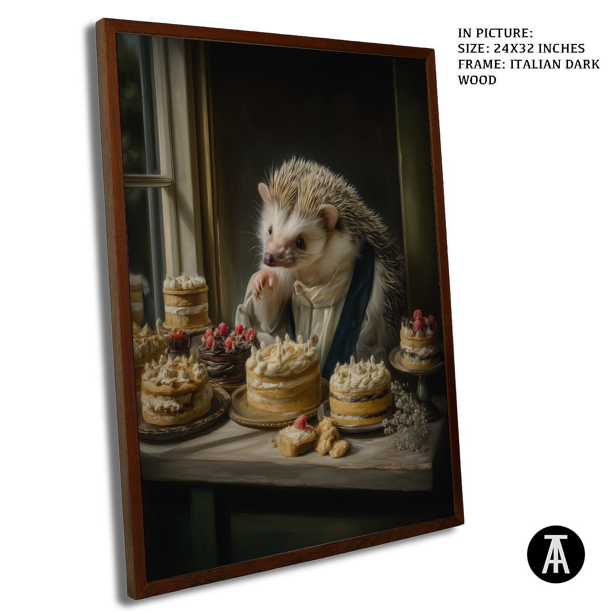 Artwork in Dark Wood Frame