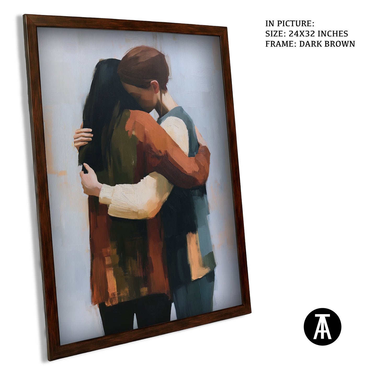 Artwork in Dark Brown Frame