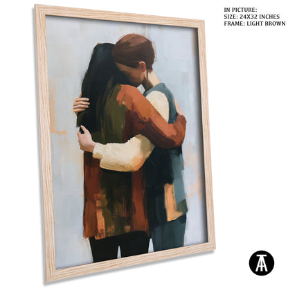 Artwork in Light Brown Frame