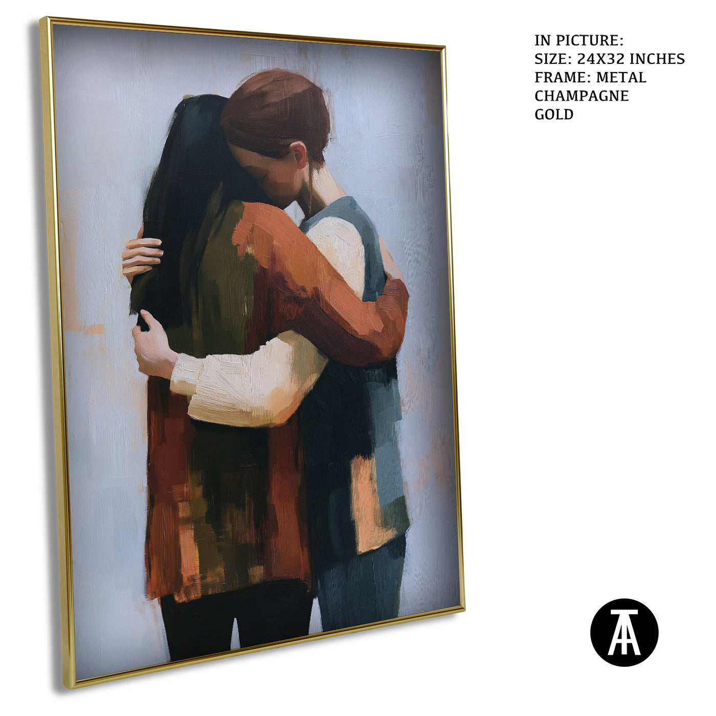 Artwork in Metal Champagne Gold Frame