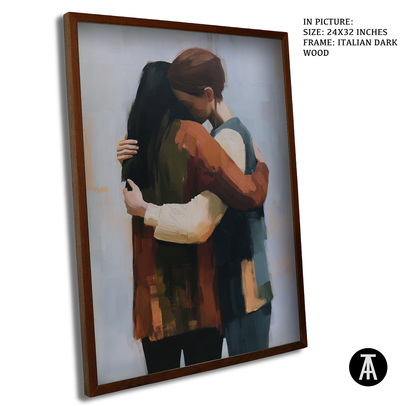 Artwork in Dark Wood Frame
