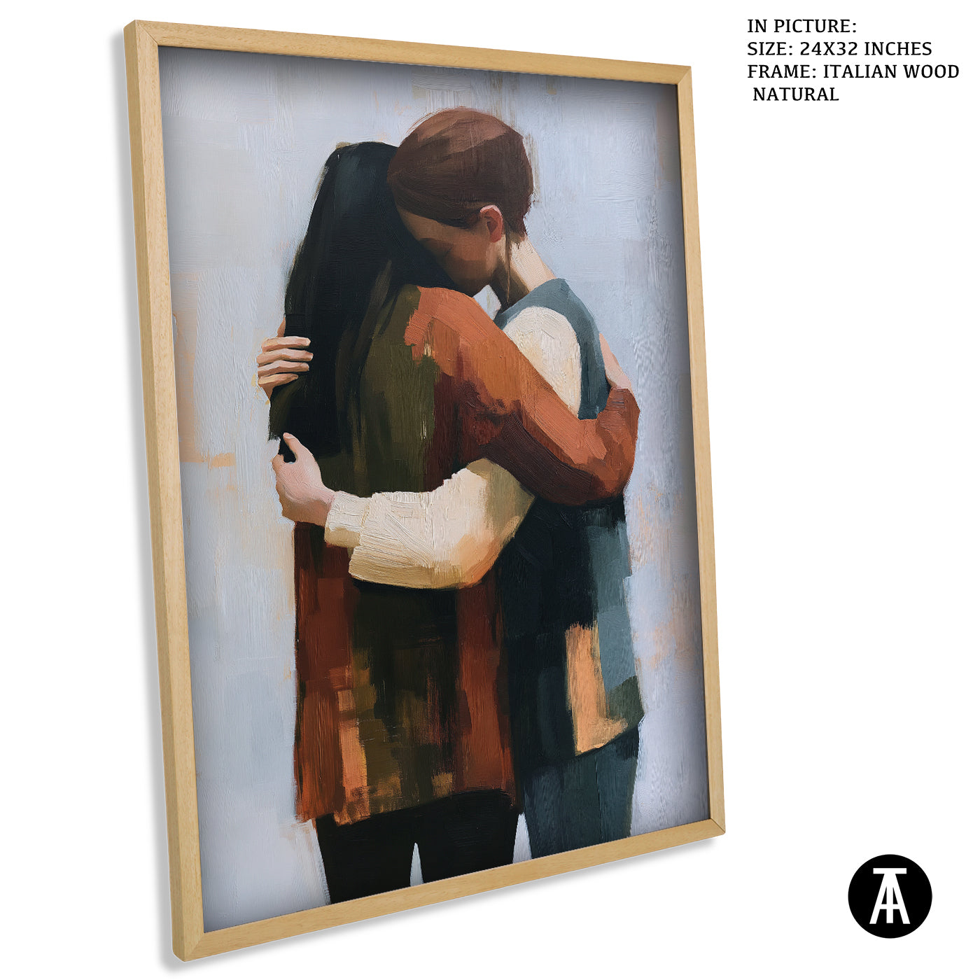 Artwork in Natural Wood Frame