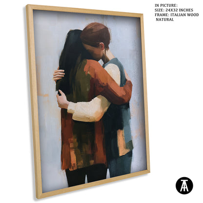 Artwork in Natural Wood Frame