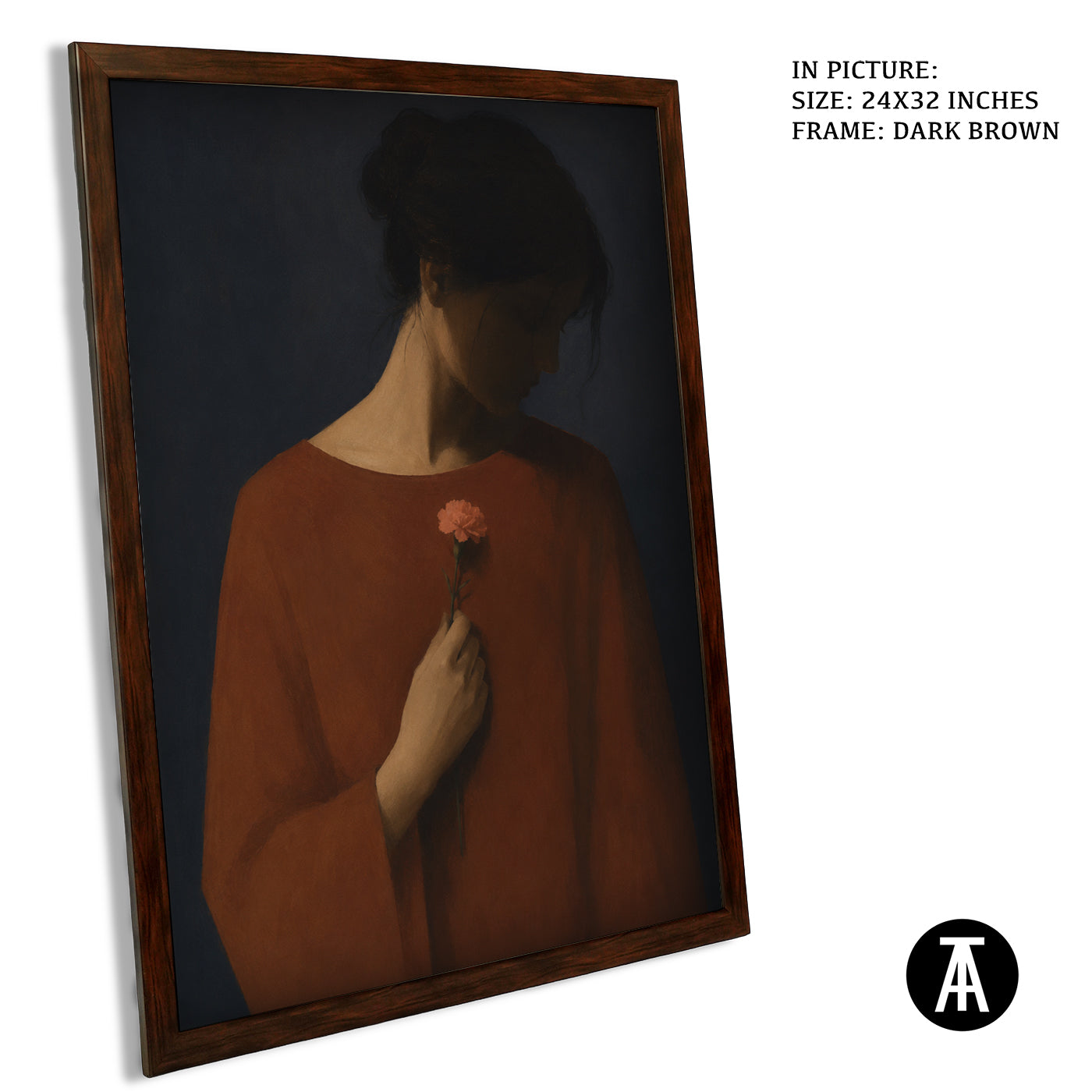 Artwork in Dark Brown Frame