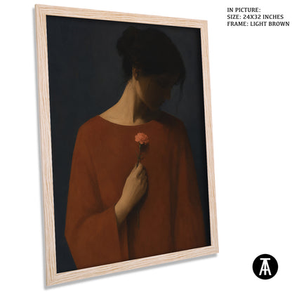 Artwork in Light Brown Frame