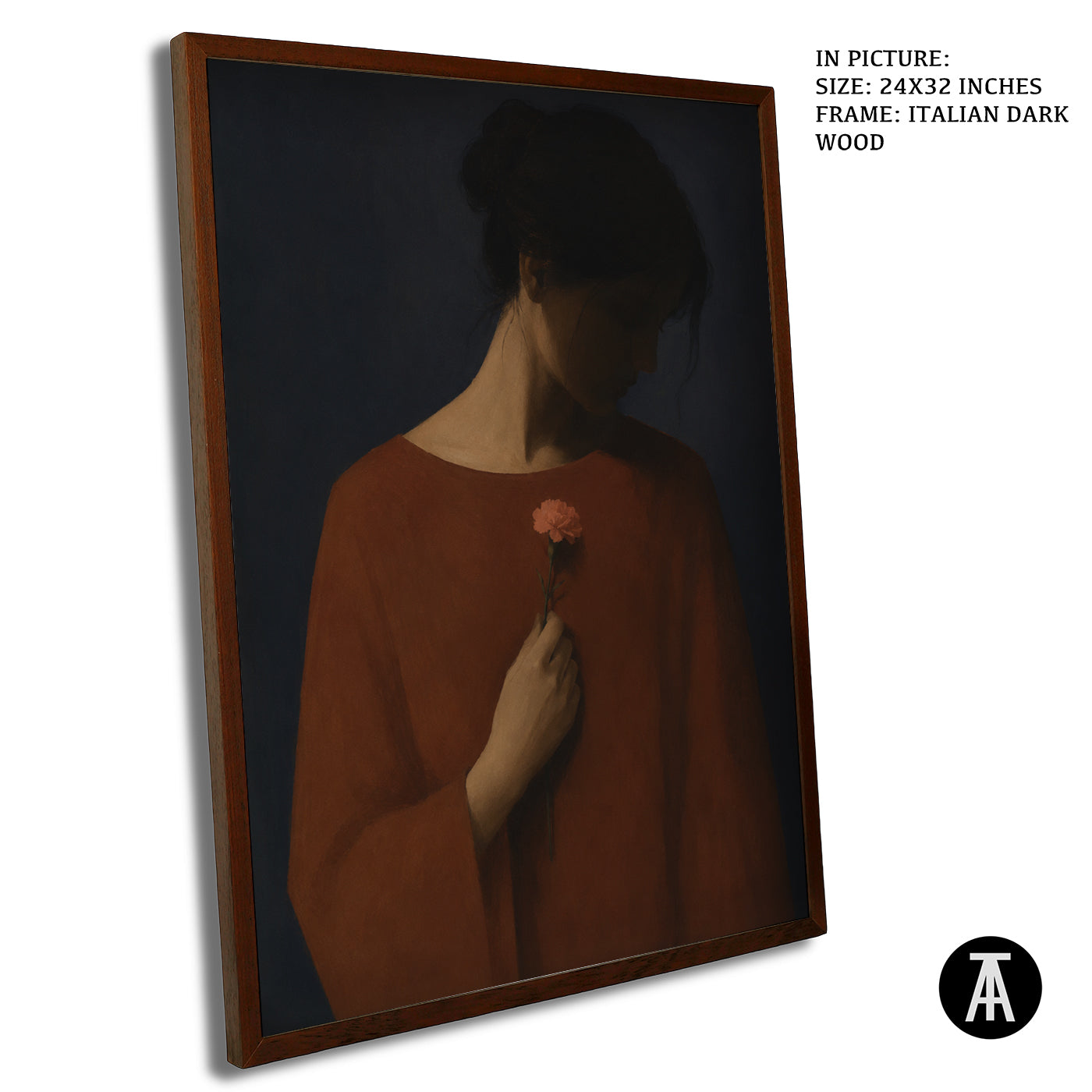 Artwork in Dark Wood Frame