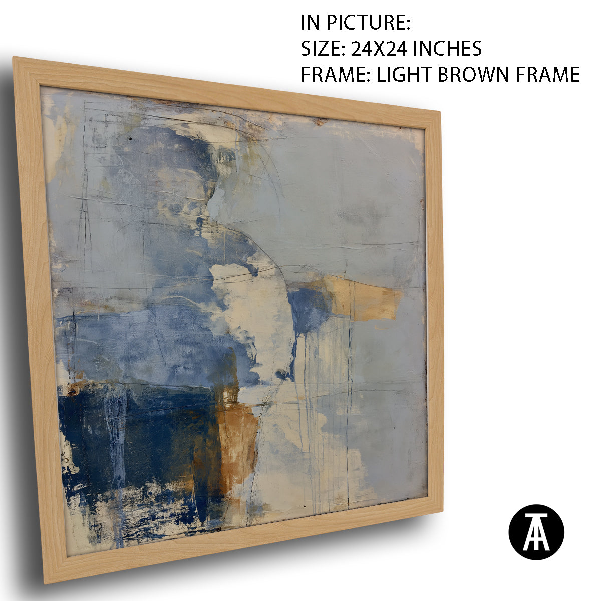 Artwork in Light Brown Frame