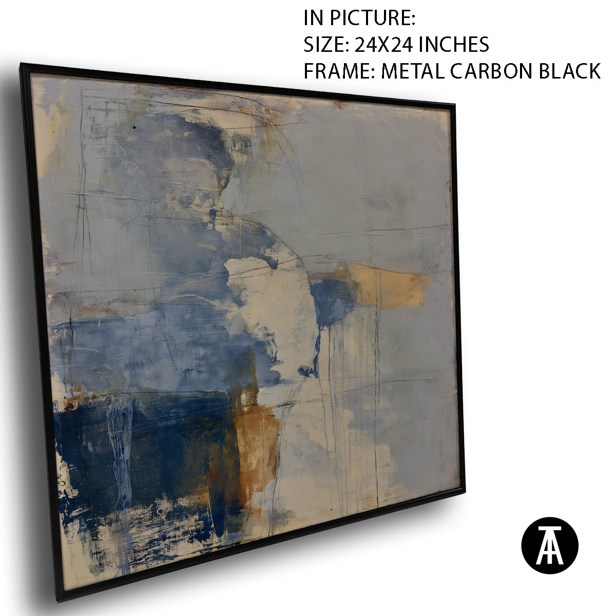 Artwork in Carbon Black Metal Frame