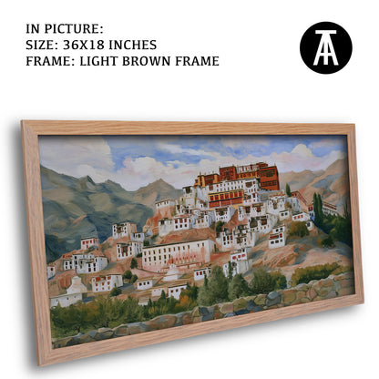 Artwork in Light Brown Frame