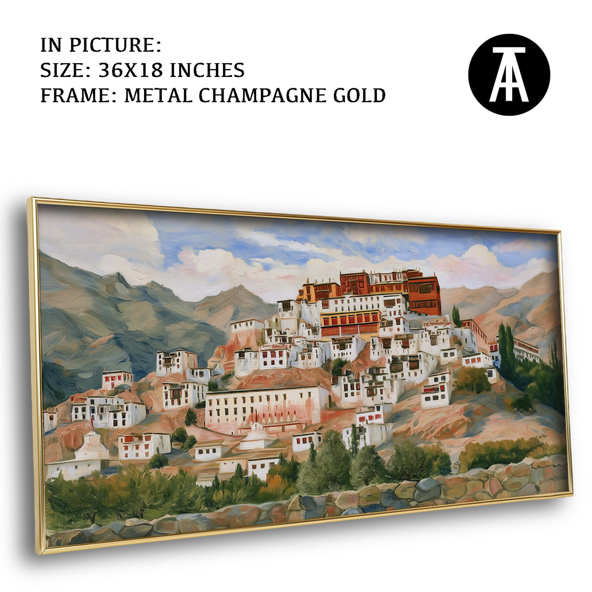 Artwork in Metal Champagne Gold Frame