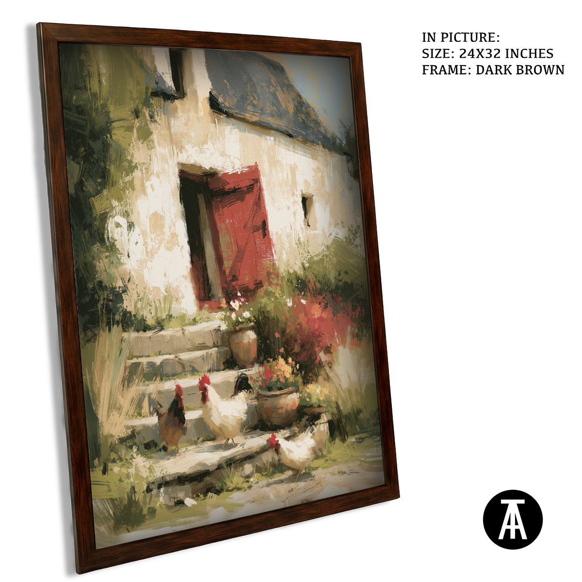 Artwork in Dark Brown Frame