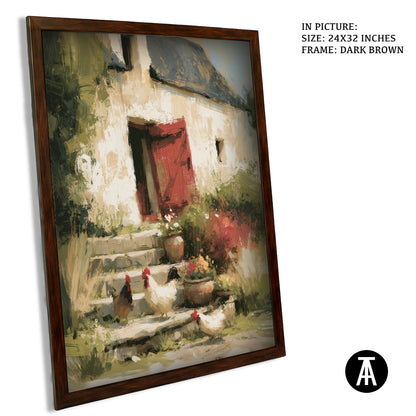 Artwork in Dark Brown Frame