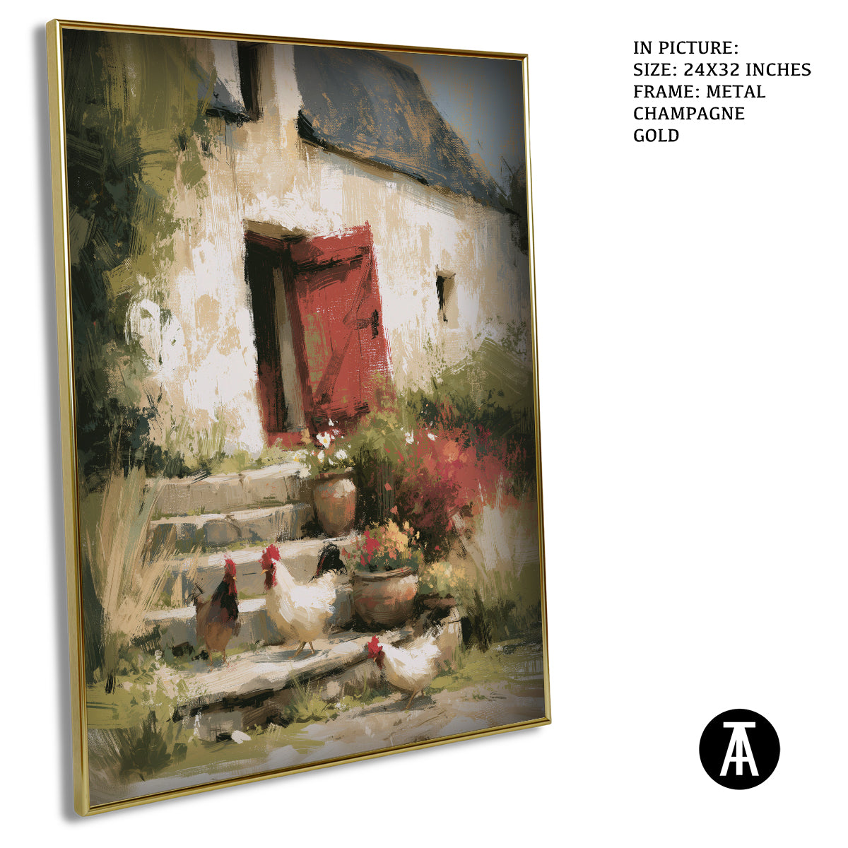 Artwork in Metal Champagne Gold Frame