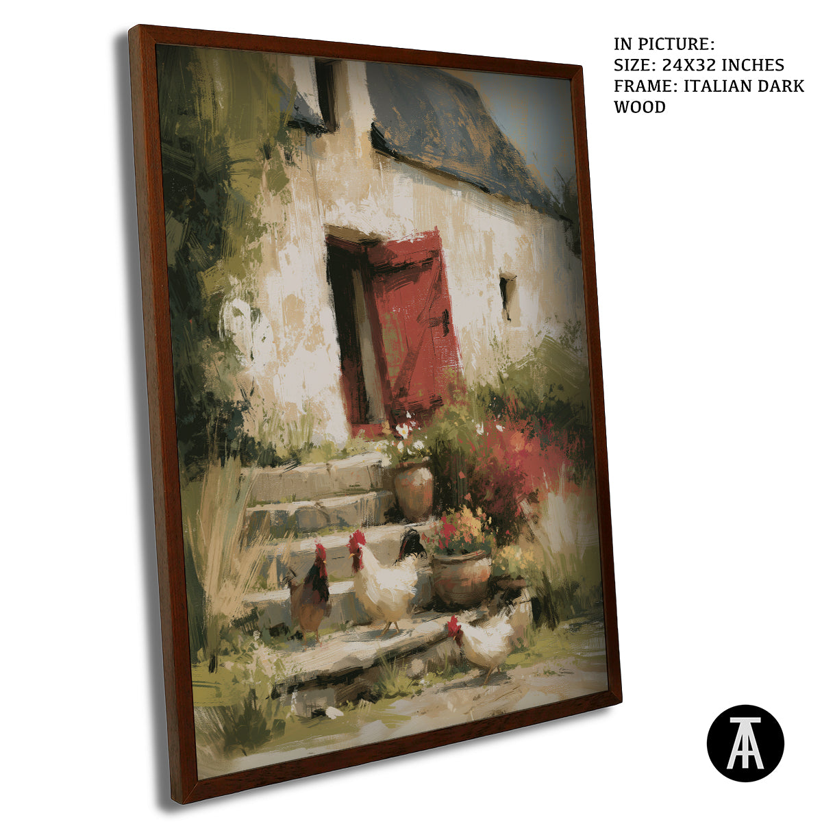 Artwork in Dark Wood Frame