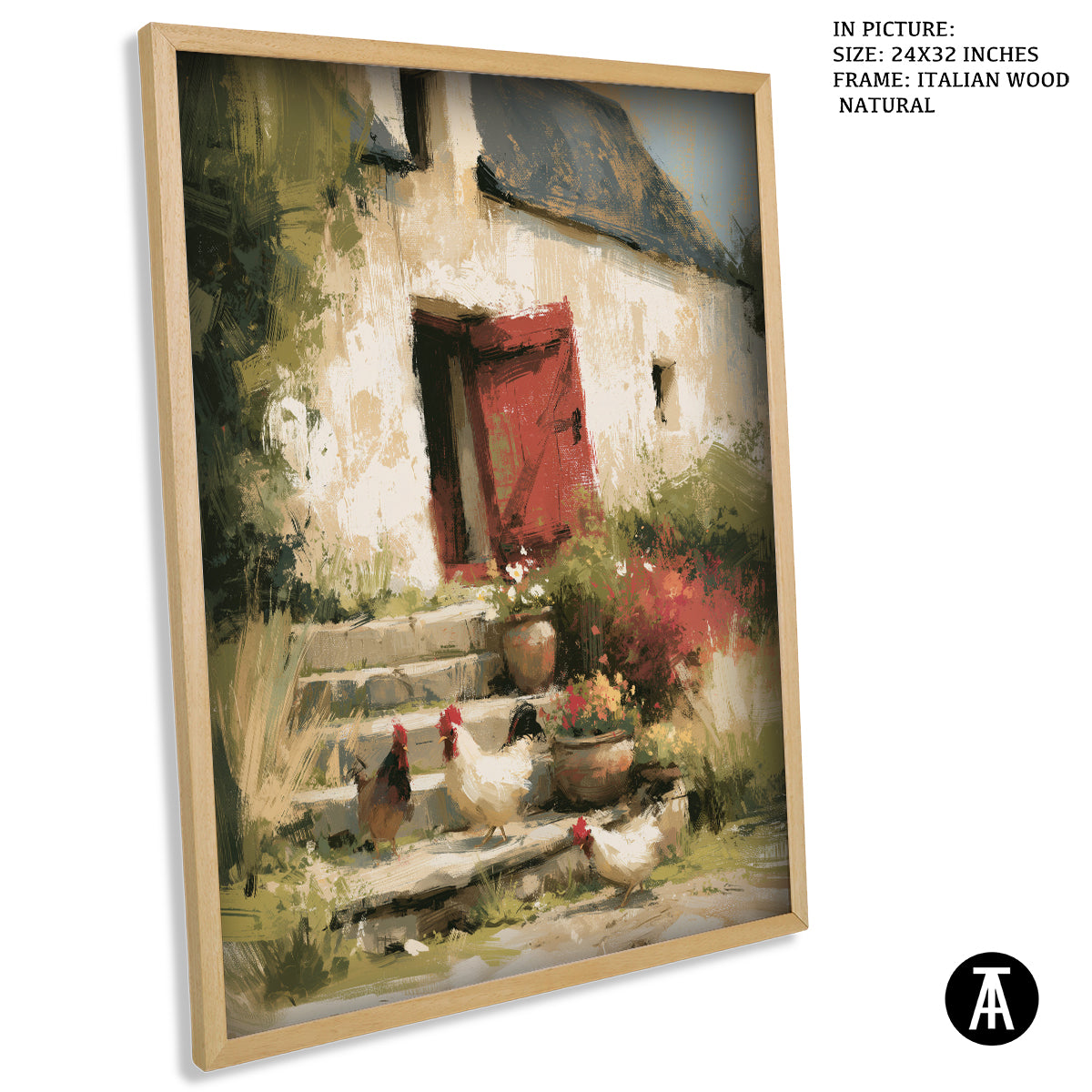 Artwork in Natural Wood Frame