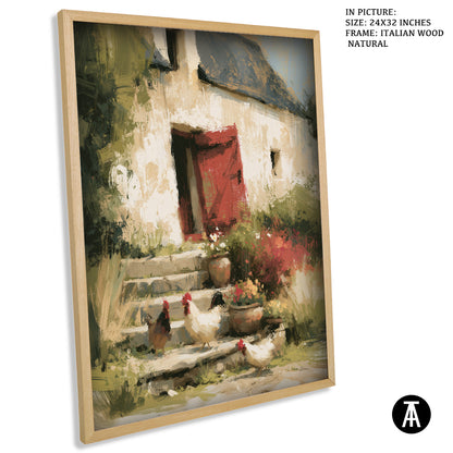 Artwork in Natural Wood Frame