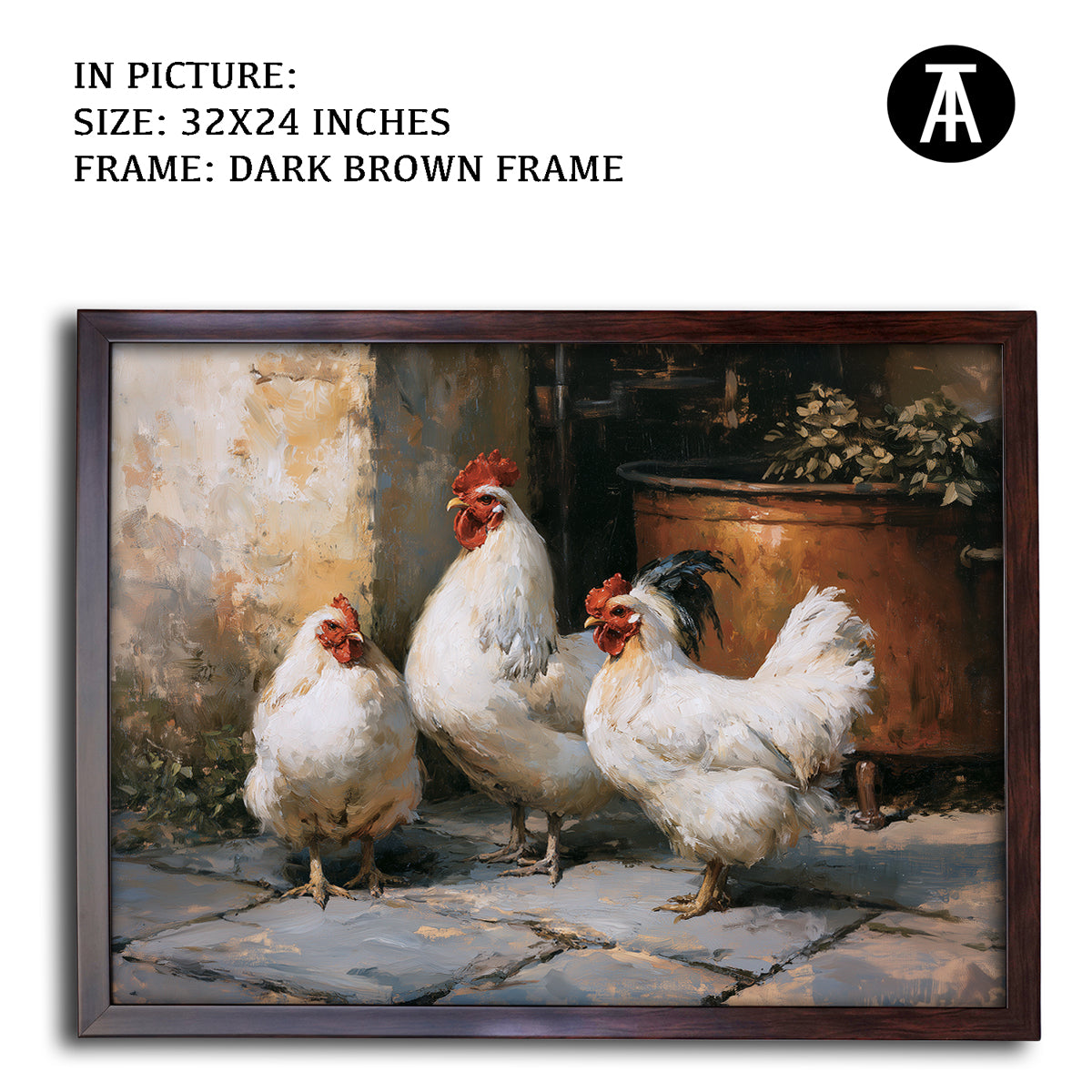Artwork in Dark Brown Frame