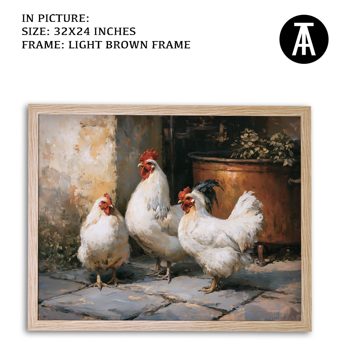 Artwork in Light Brown Frame