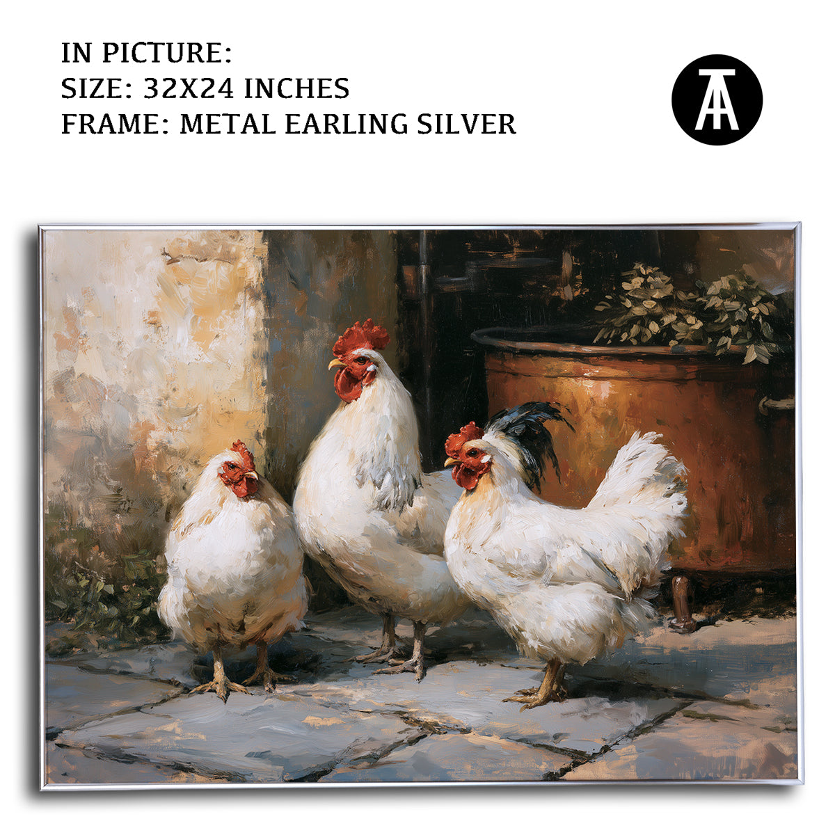 Artwork in Metal Earling Silver Frame