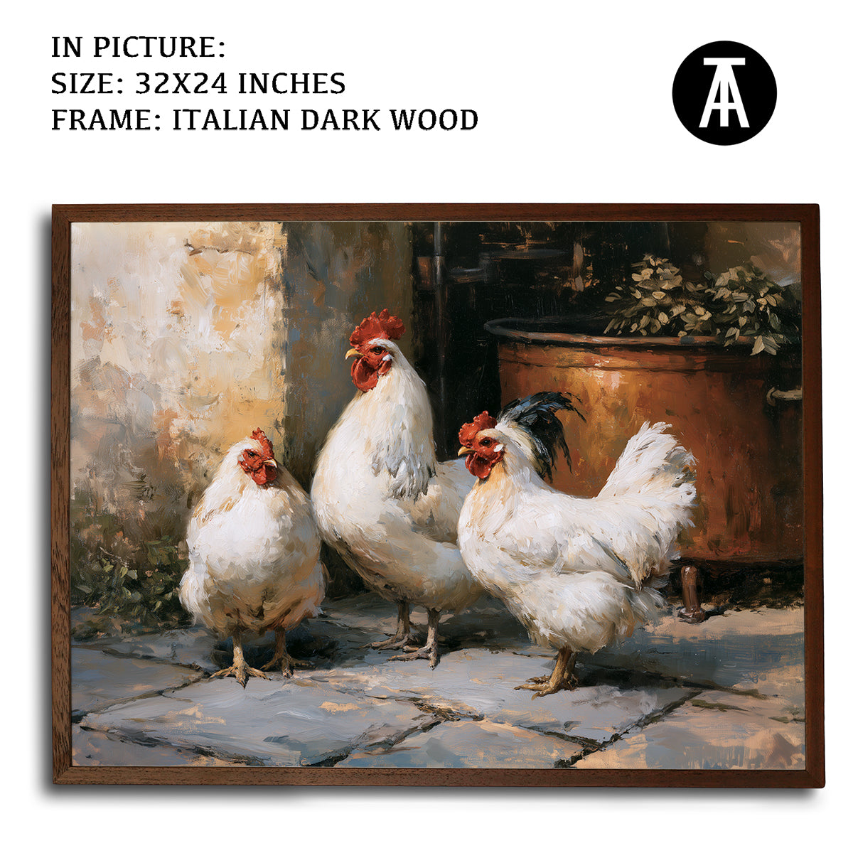 Artwork in Dark Wood Frame