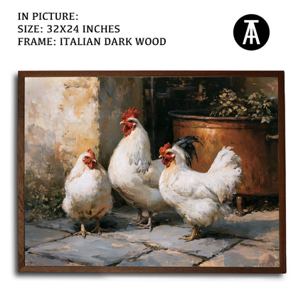 Artwork in Dark Wood Frame
