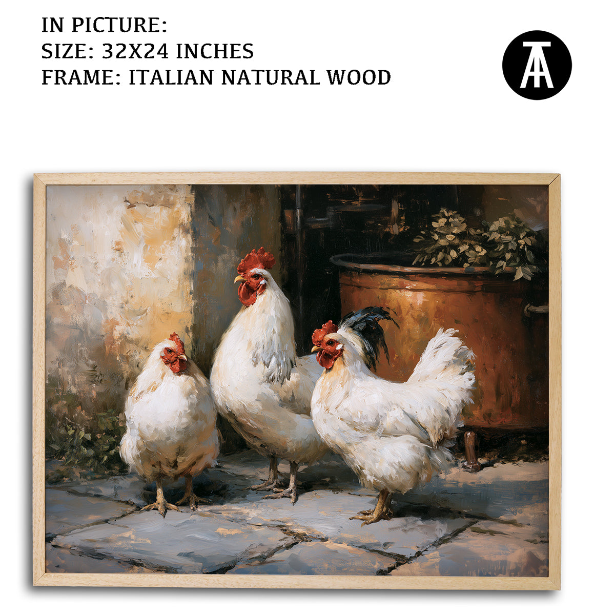 Artwork in Natural Wood Frame
