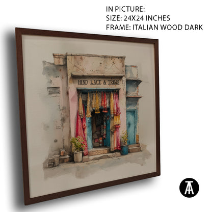 Artwork in Dark Wood Frame