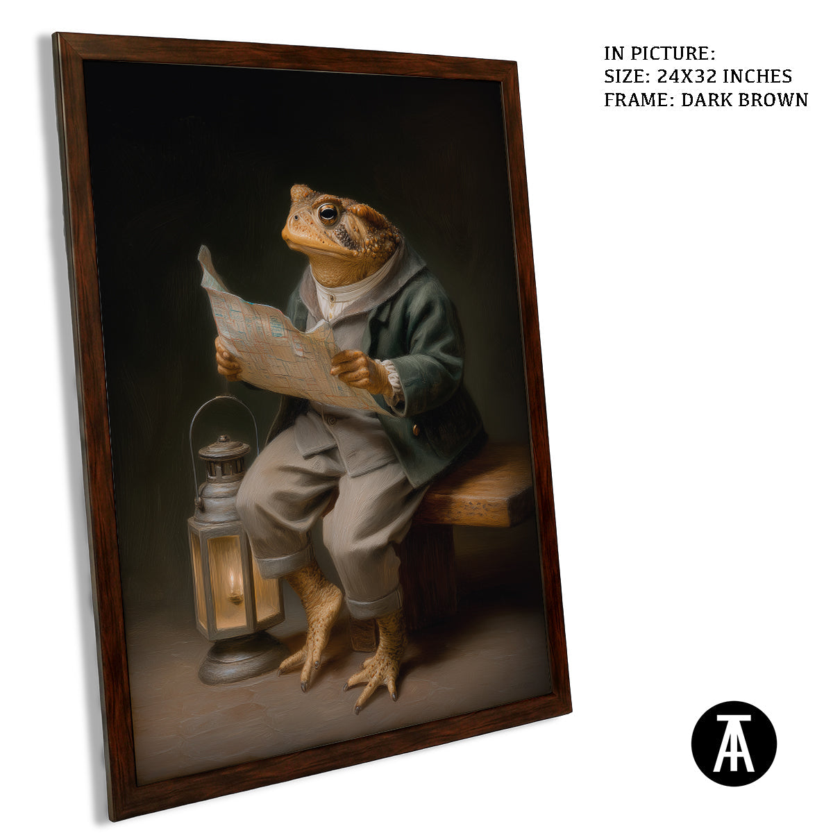 Artwork in Dark Brown Frame