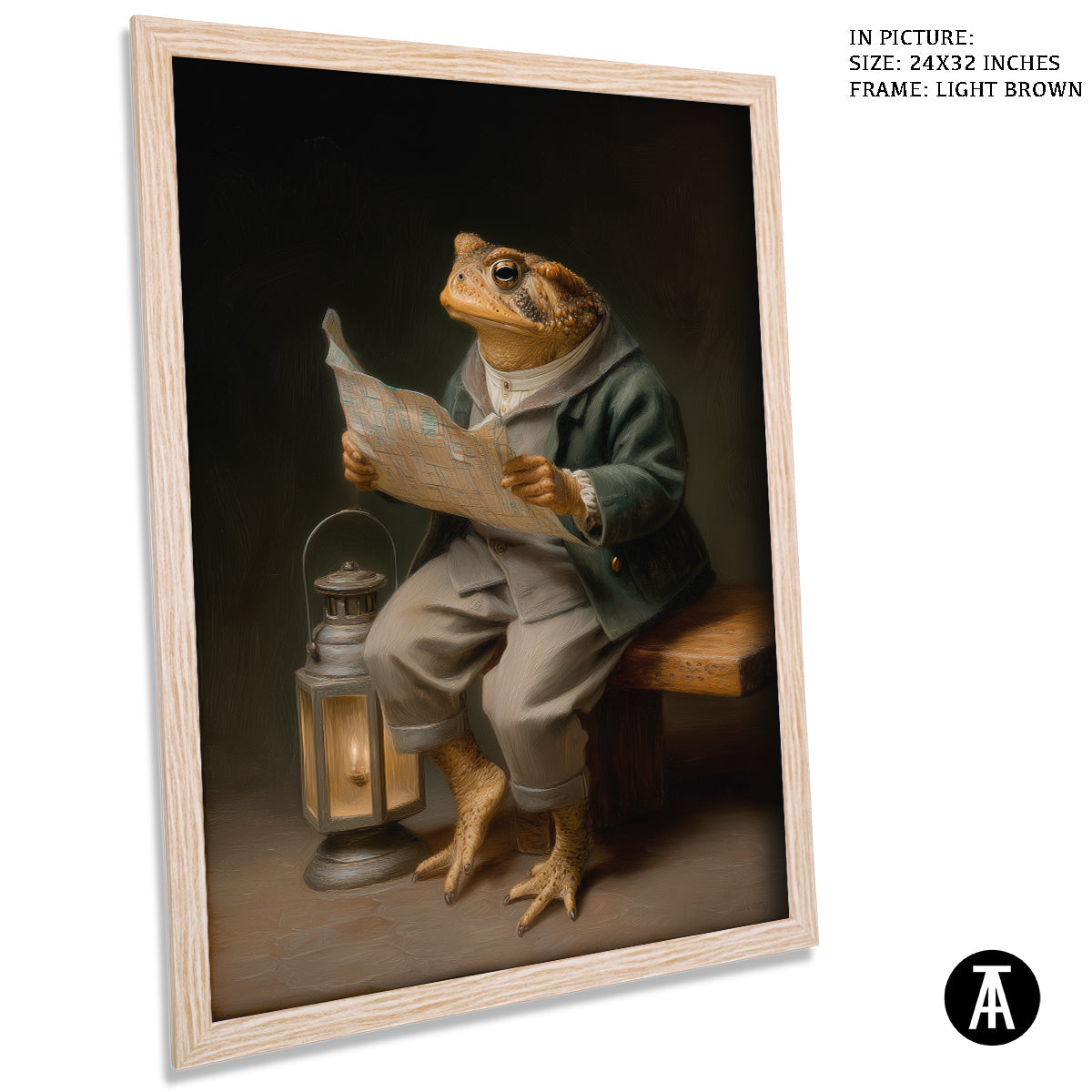 Artwork in Light Brown Frame