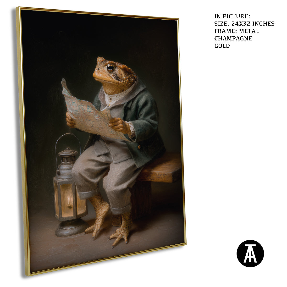 Artwork in Metal Champagne Gold Frame