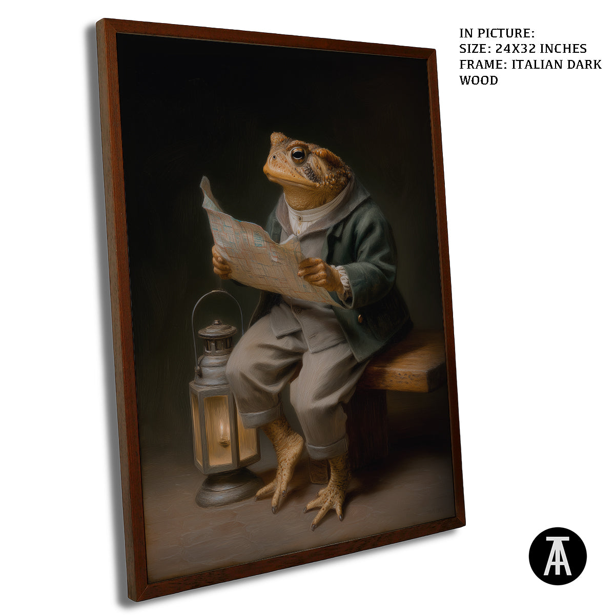 Artwork in Dark Wood Frame