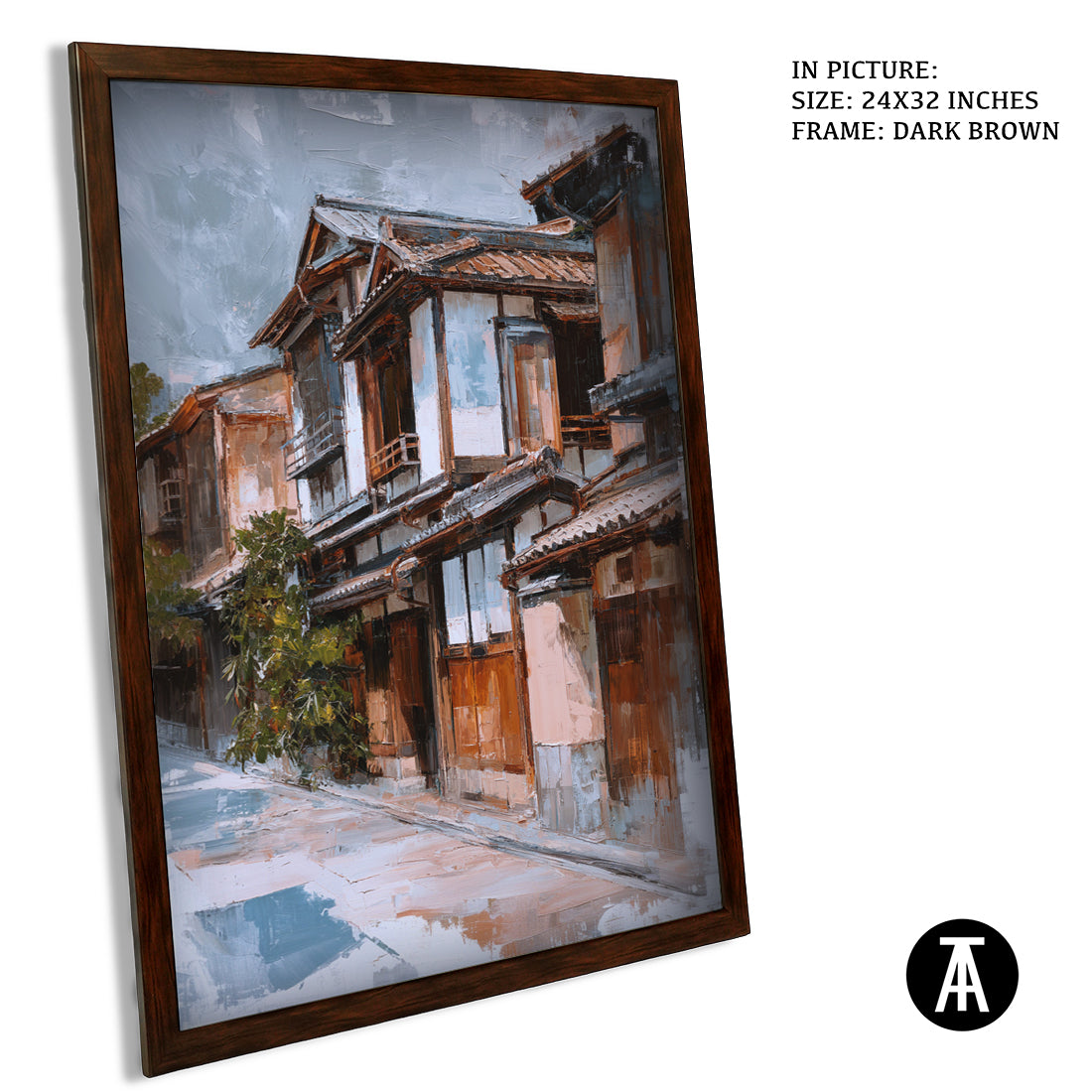 Sample Artwork in Dark Brown Frame