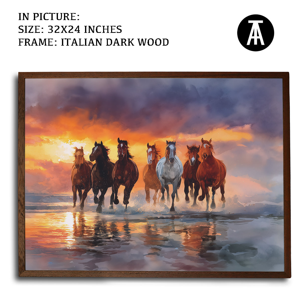 Artwork in Dark Wood Frame