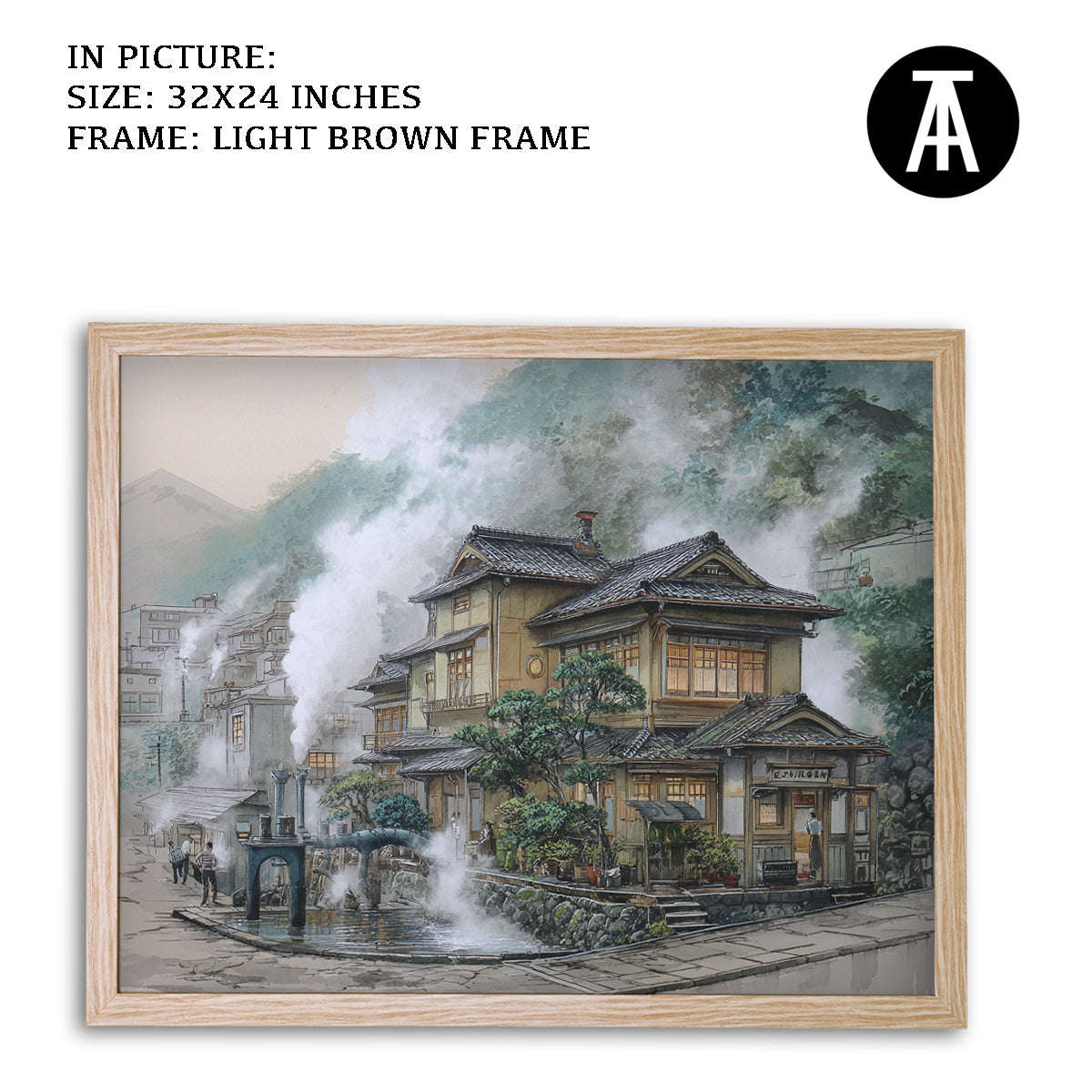 Artwork in Dark Brown Frame