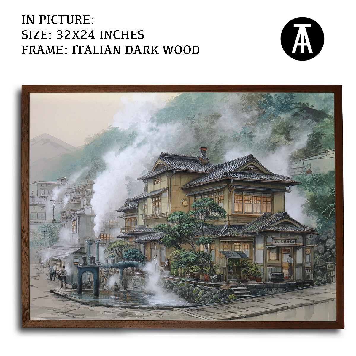 Artwork in Dark Wood Frame