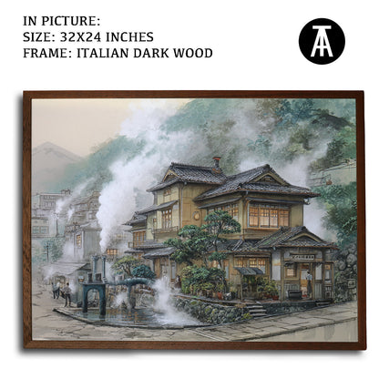 Artwork in Dark Wood Frame