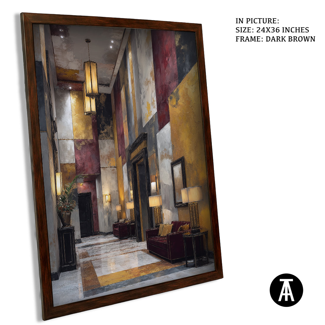 Artwork in Dark Brown Frame
