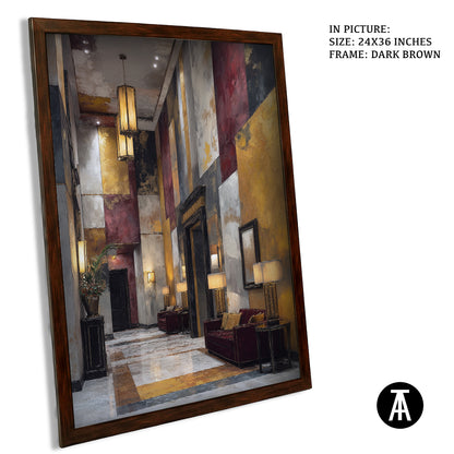 Artwork in Dark Brown Frame