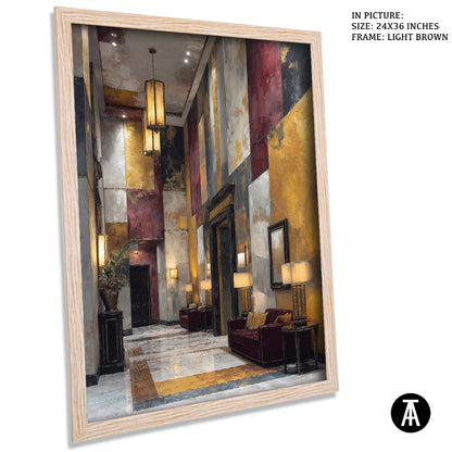 Artwork in Light Brown Frame