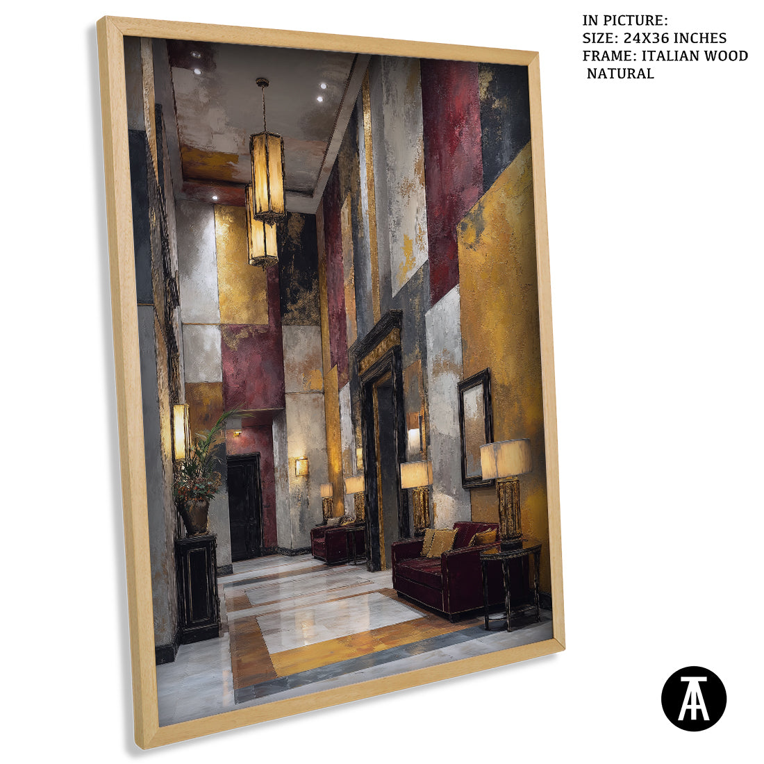 Artwork in Natural Wood Frame