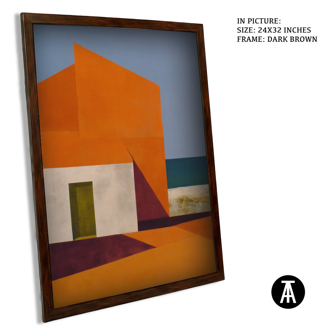 Artwork in Dark Brown Frame