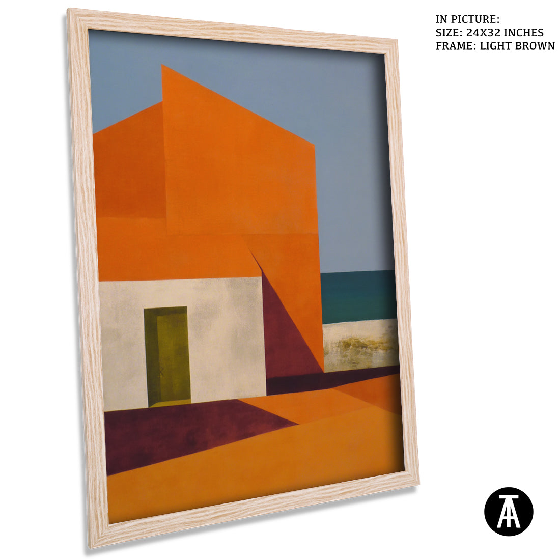 Artwork in Light Brown Frame