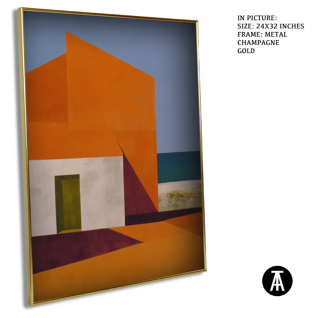 Artwork in Metal Champagne Gold Frame