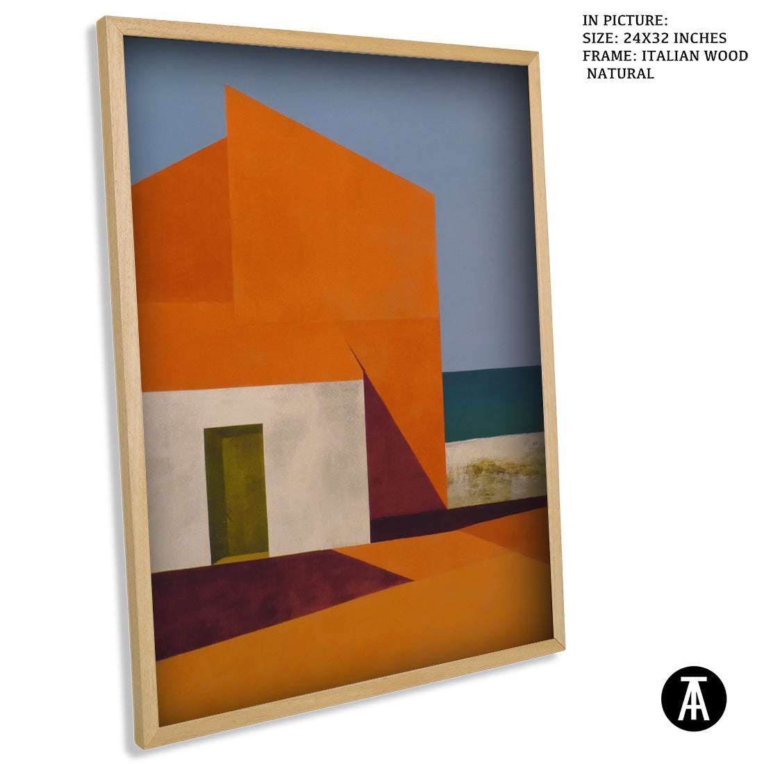 Artwork in Natural Wood Frame