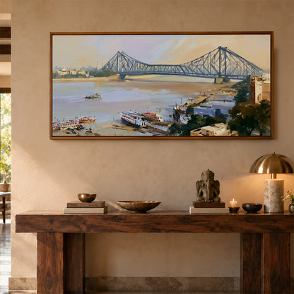 Panoramic Indian Painting in a Lifestyle Setting