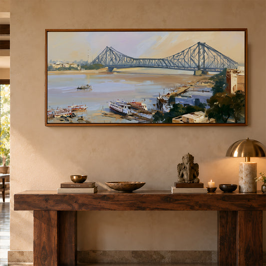 Panoramic Indian Painting in a Lifestyle Setting