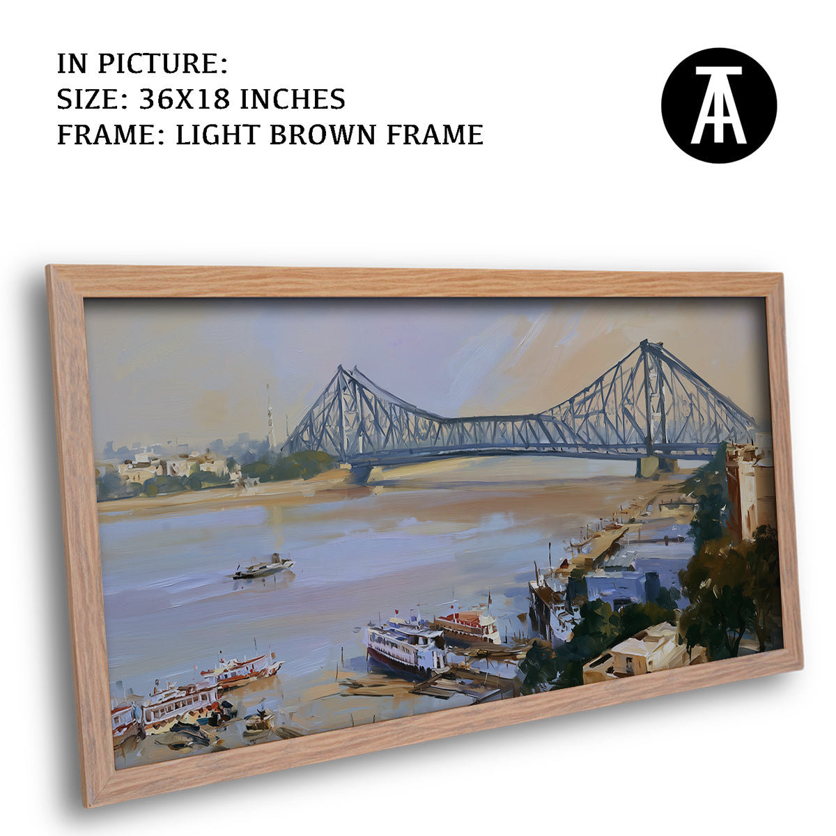 Artwork in Light Brown Frame
