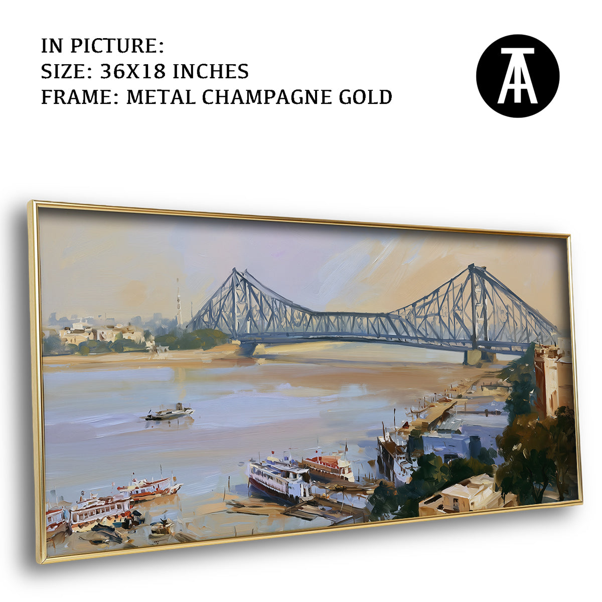 Artwork in Metal Champagne Gold Frame