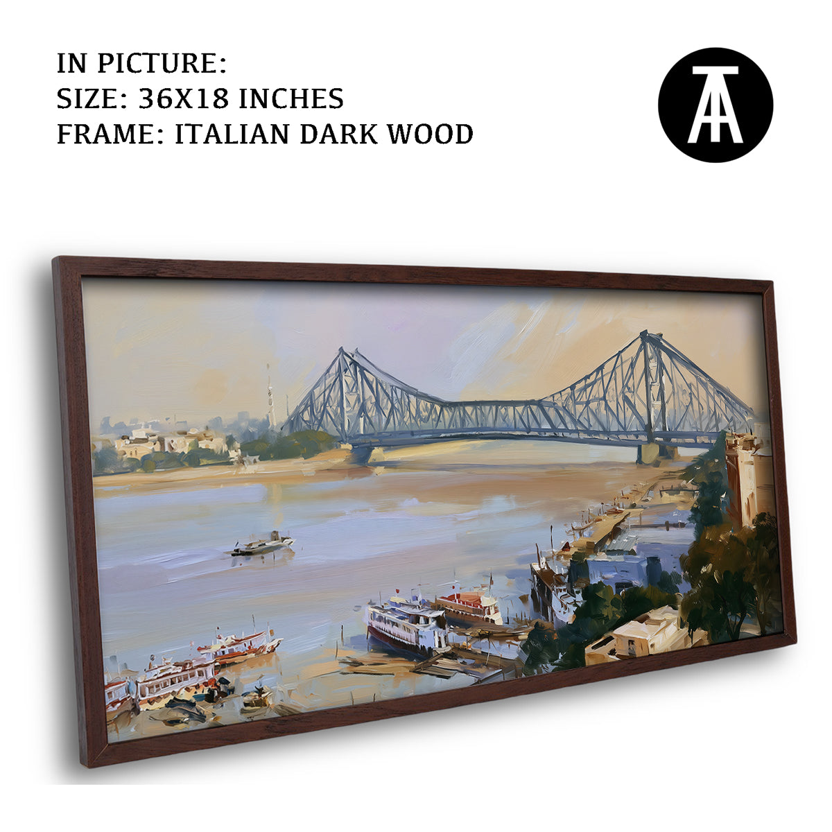 Artwork in Dark Wood Frame