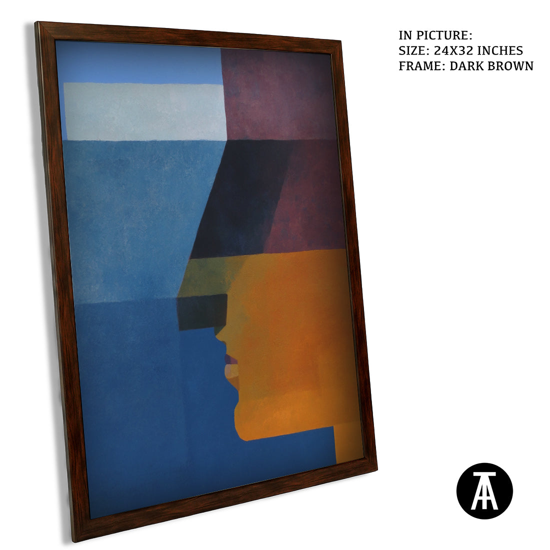 Artwork in Dark Brown Frame